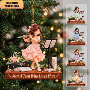 Personalized Ornament For Flutists – Custom-Named Gift For A Teenage Girl Musician