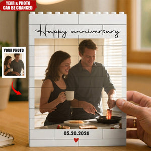 Forever & Always Custom Photo Anniversary Gift For Her, Him - Personalized Building Blocks