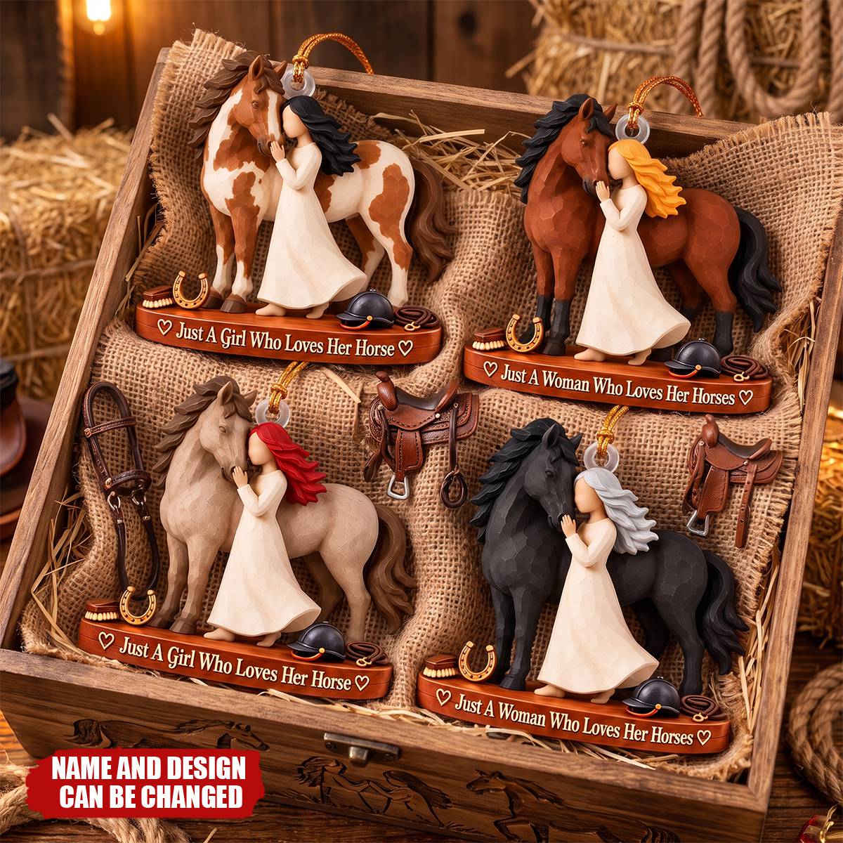 Personalized Just A Girl Who Loves Her Horse Christmas Ornament, Horse Lover Gift