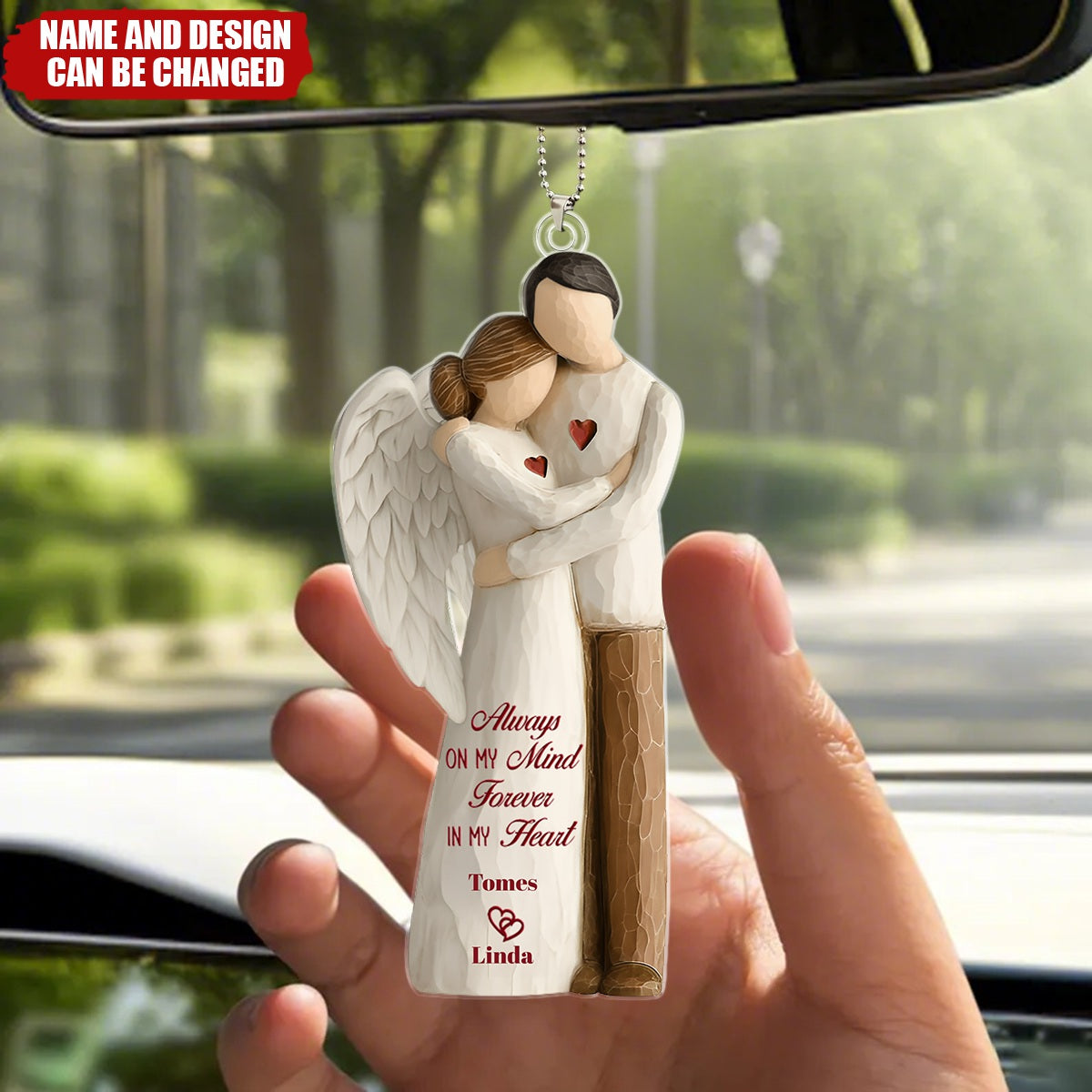 Always On My Mind Forever In My Heart - Personalized 1-Layer Acrylic Car Ornament