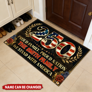 Proud Family. Proud Nation - Personalized Doormat