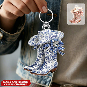 Fearless Cowgirl Boots – Personalized Cowgirl Acrylic Keychain