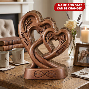 Infinity Heart - Personalized Wooden 4-Layer Block