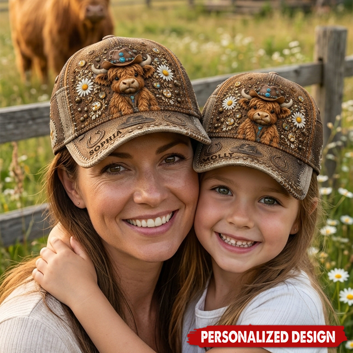 Love Cute Highland Cow - Custom Name Personalized Highland Cow Classic Cap