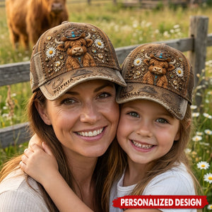 Love Cute Highland Cow - Custom Name Personalized Highland Cow Classic Cap