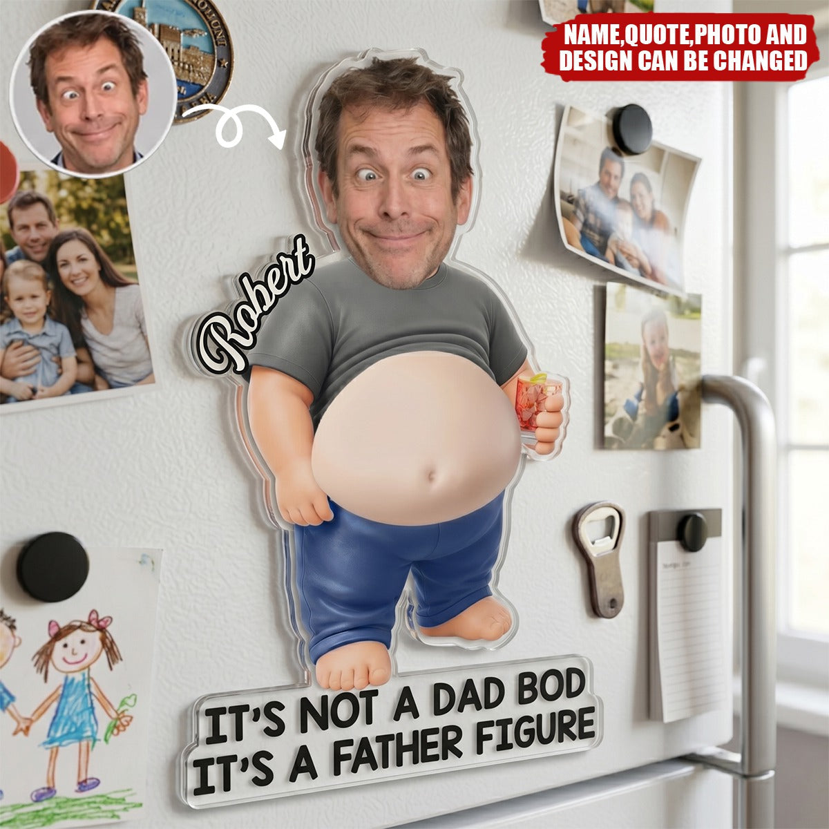 Taste Testing Is a Dad’s Duty - Personalized Acrylic Fridge Magnet, Father’s Day Gift for Dad, Husband, Grandpa