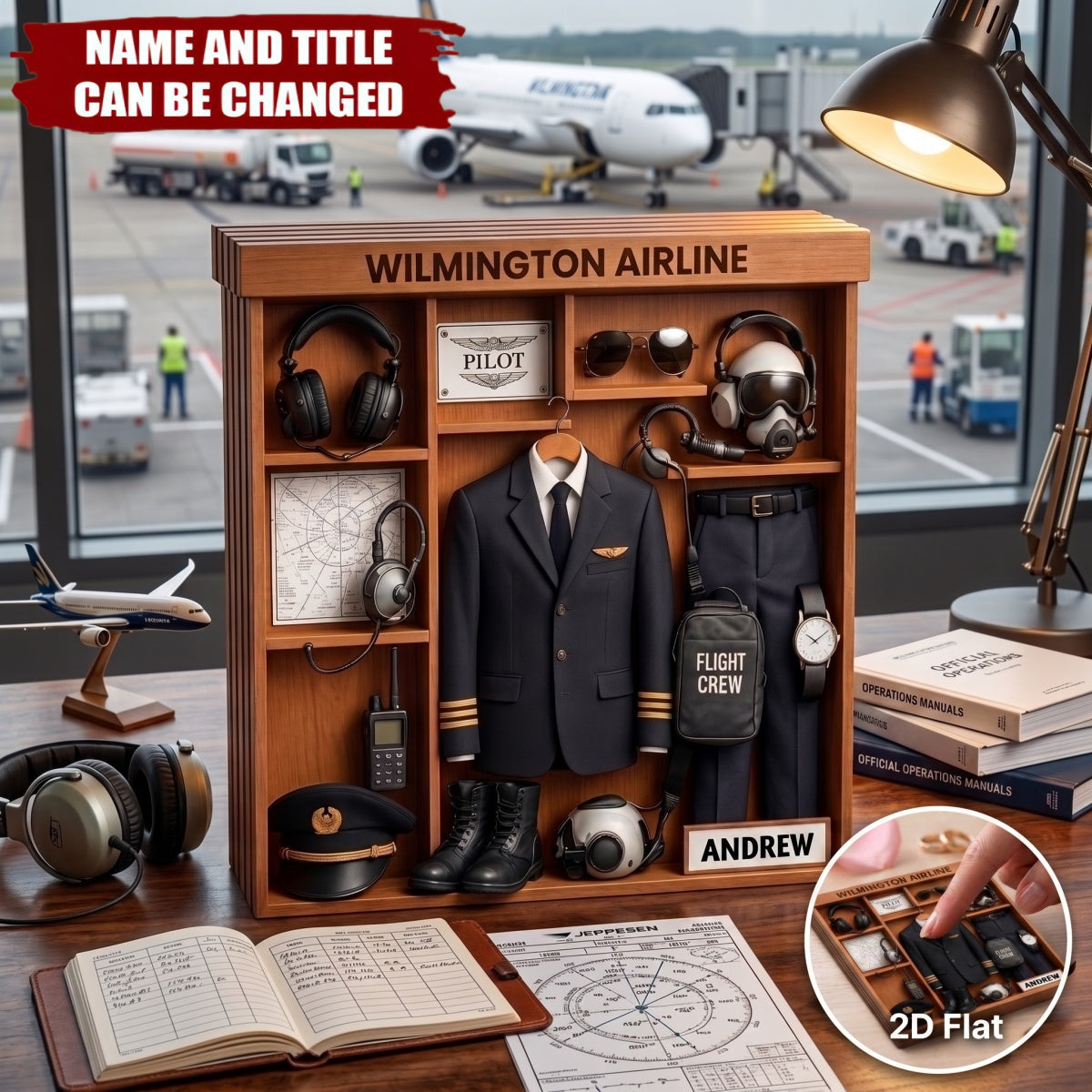 Airline Pilot Essentials - Personalized Customized 3-layered Wooden Plaque