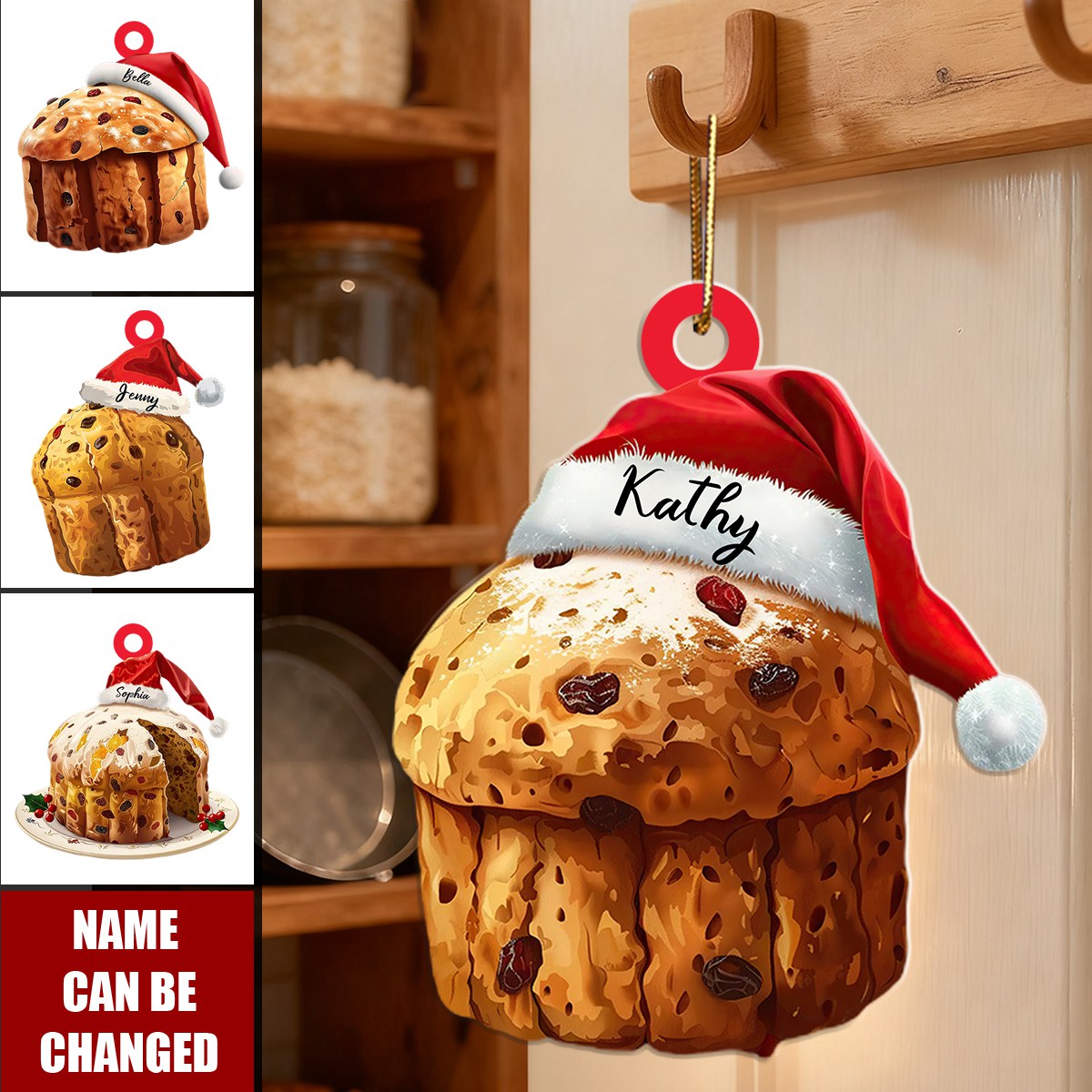 Custom Name Cake Panettone Italy Sweet Personalized Ornament