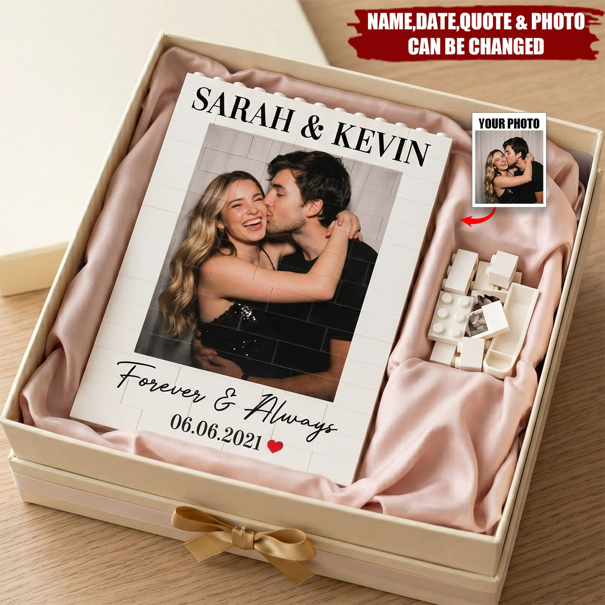Love You To Pieces - Personalized Building Blocks, Gift For Couple