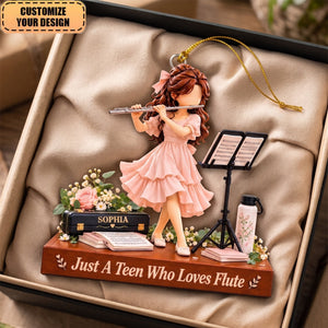 Personalized Ornament For Flutists – Custom-Named Gift For A Teenage Girl Musician