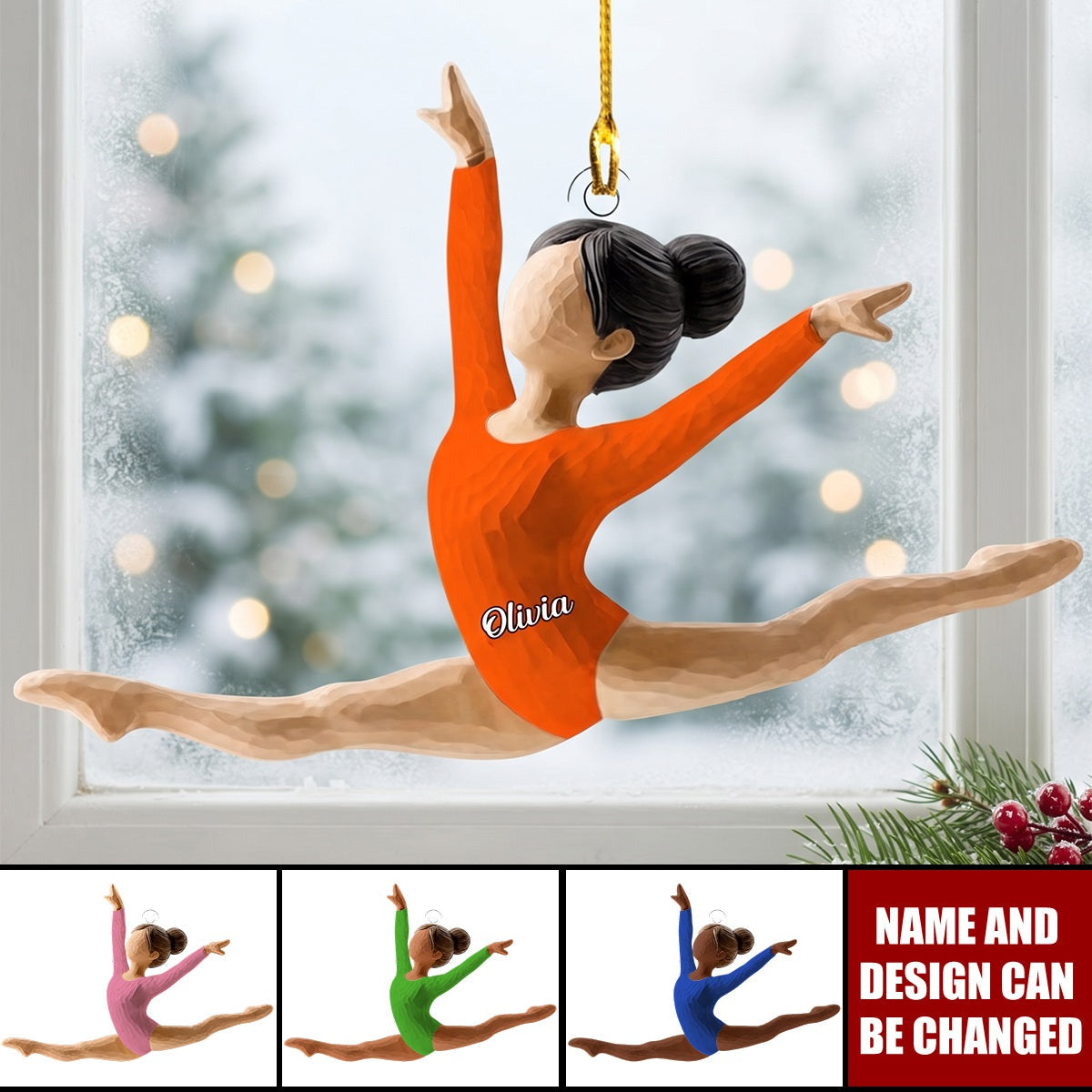 Personalized Gymnastics Christmas Ornament, Custom Ballet Girl Dancer Keepsake, Gymnast Christmas Acrylic Ornament, Sports Team 2026 Gift