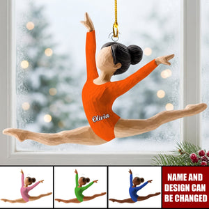 Personalized Gymnastics Christmas Ornament, Custom Ballet Girl Dancer Keepsake, Gymnast Christmas Acrylic Ornament, Sports Team 2026 Gift