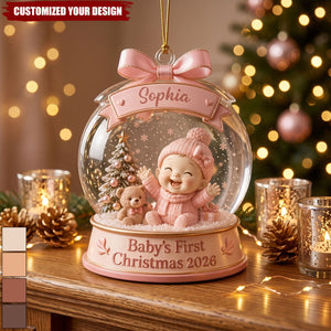 Personalized Acrylic Ornament To Commemorate Baby's First Christmas, Crystal Ball Pendants