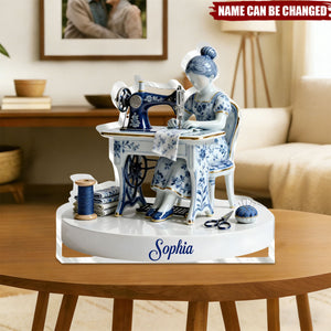 Love Sewing - Personalized Custom Shaped Squared Acrylic Plaque