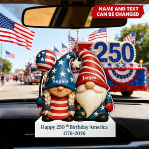 Our Love, America's 250th - Personalized Car Hanger, Gift for Couple