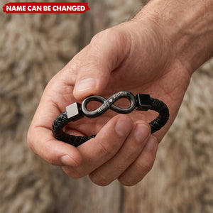 Locked In Forever - Personalized Leather Bracelet, Gifts For Husband And Wife