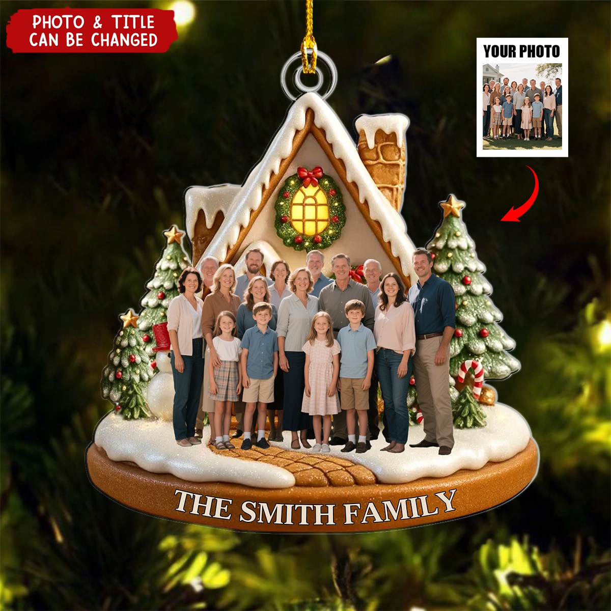 Christmas Sparkles With Love At Home Personalized Photo Acrylic Ornament - Christmas Birthday Gifts For Family