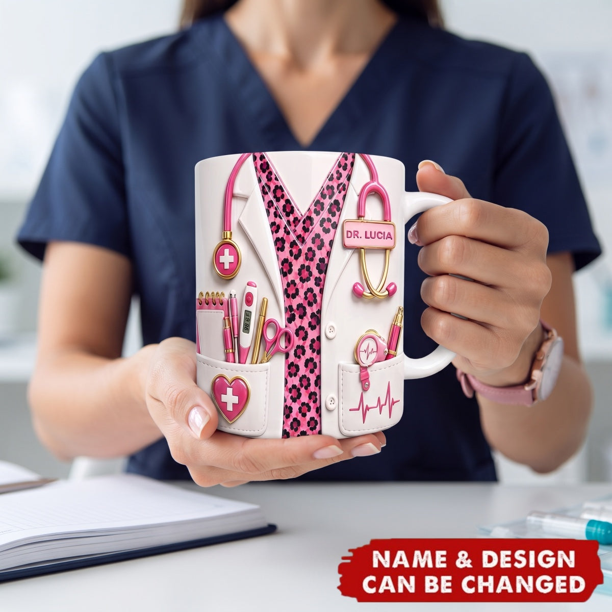 A Dedicated Heart For Healing - Personalized Custom Coffee Mug