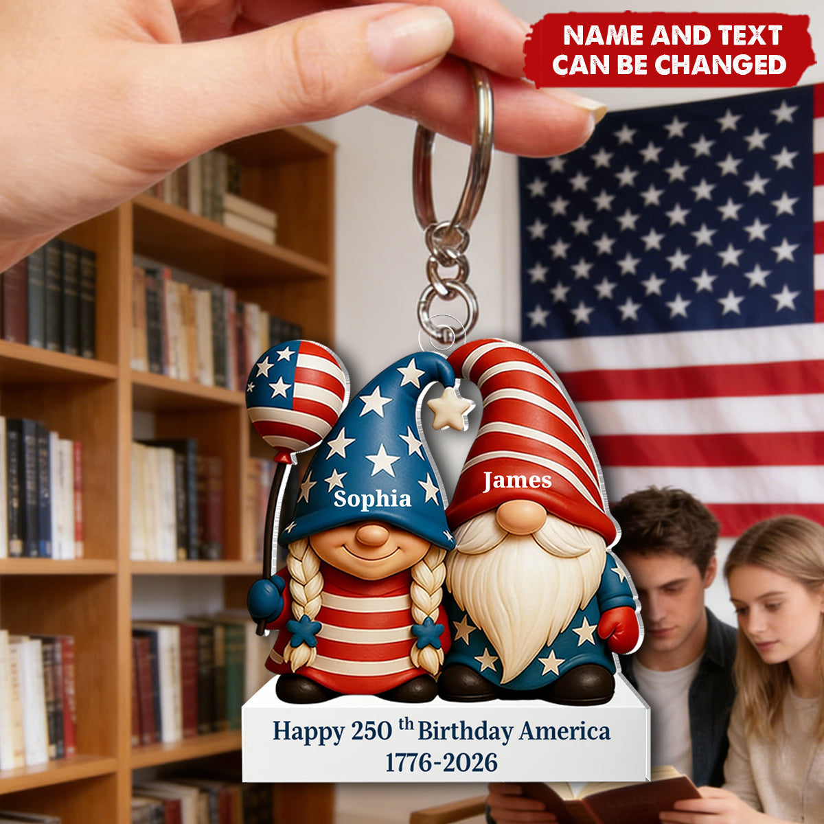 Our Love, America's 250th - Personalized Keychain