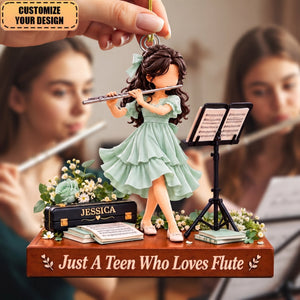 Personalized Ornament For Flutists – Custom-Named Gift For A Teenage Girl Musician