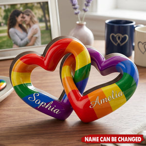 Rainbow Heart - Personalized Wooden 4-Layer Block