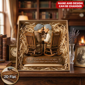 If I Had My Life to Live Again Growing Old Couple - Personalized 2-Layered Wooden Plaque