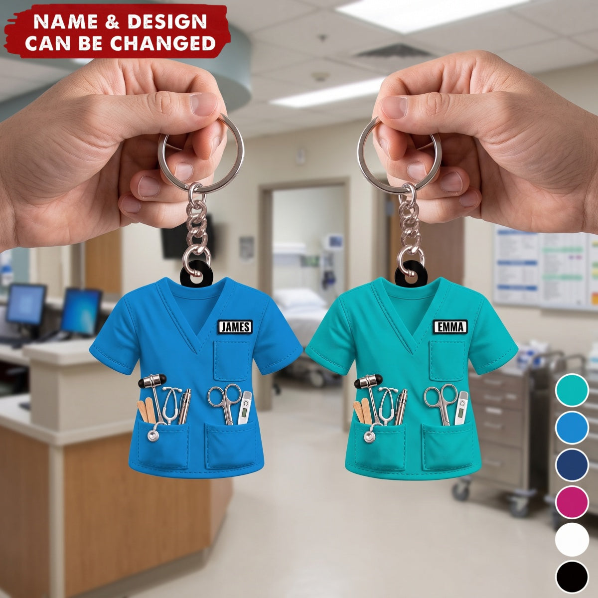 Scrubs & Medical Tools – Personalized Acrylic Keychain