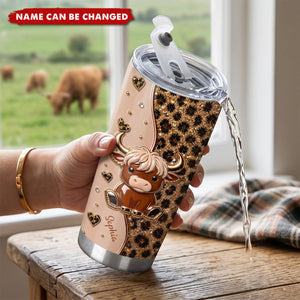 Cute Highland Cow - Personalized Highland Cow Tumbler