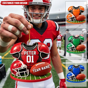 Personalized Football Ornament, Custom Team Christmas Keepsake, Gift For Football Players