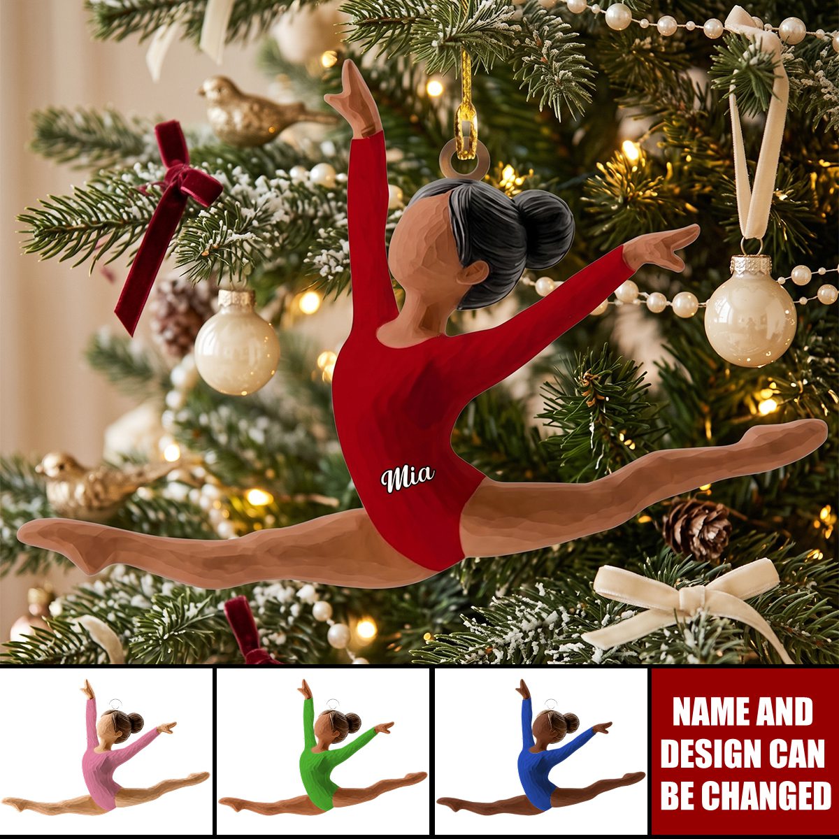 Personalized Gymnastics Christmas Ornament, Custom Ballet Girl Dancer Keepsake, Gymnast Christmas Acrylic Ornament, Sports Team 2026 Gift