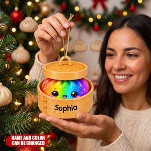 Personalized Christmas Dumpling Ornament – Custom Name Cute Squishy Bao Bun Gift