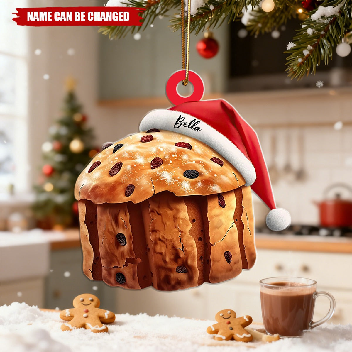 Custom Name Cake Panettone Italy Sweet Personalized Ornament
