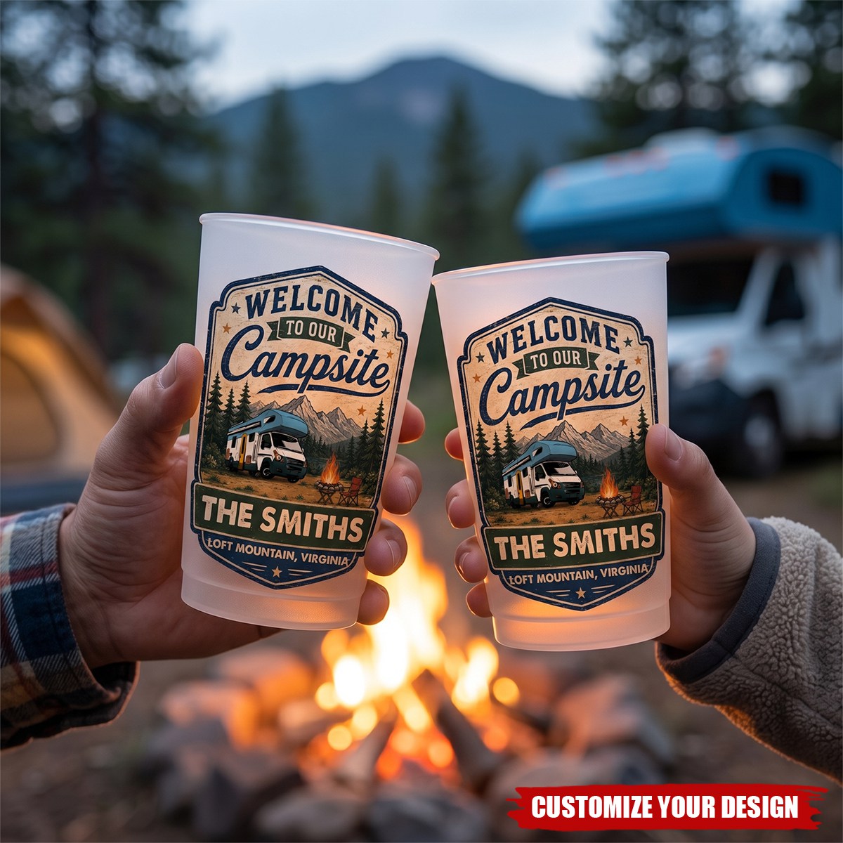 Custom Party Cups - Personalized Birthday Camping Gifts For Campers - Sleep Under The Stars