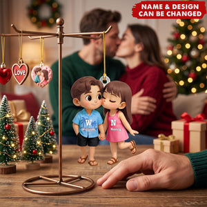 Cute Cartoon Couple Summer Vibe Personalized Acrylic Ornament