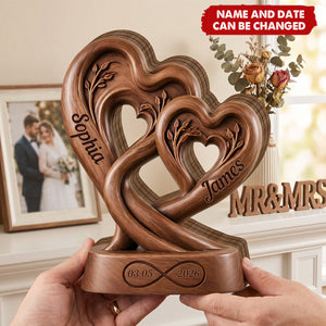 Infinity Heart - Personalized Wooden 4-Layer Block