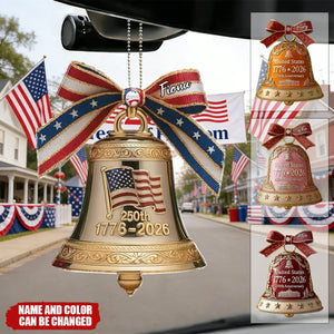 Handmade Liberty Bell Car Ornament: USA 250th Anniversary Commemorative Gift