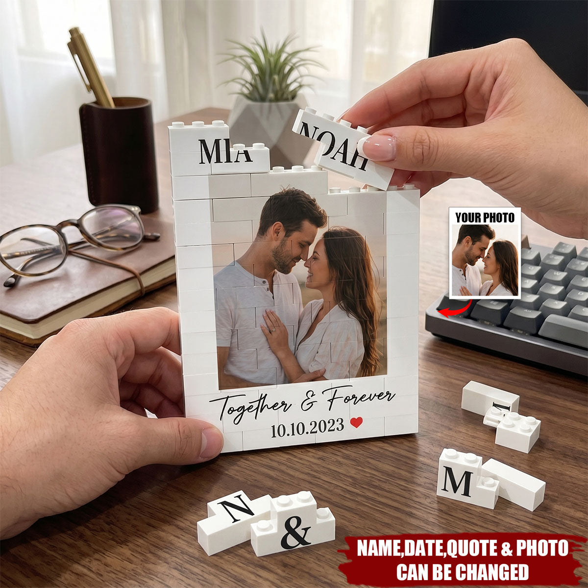 Love You To Pieces - Personalized Building Blocks, Gift For Couple