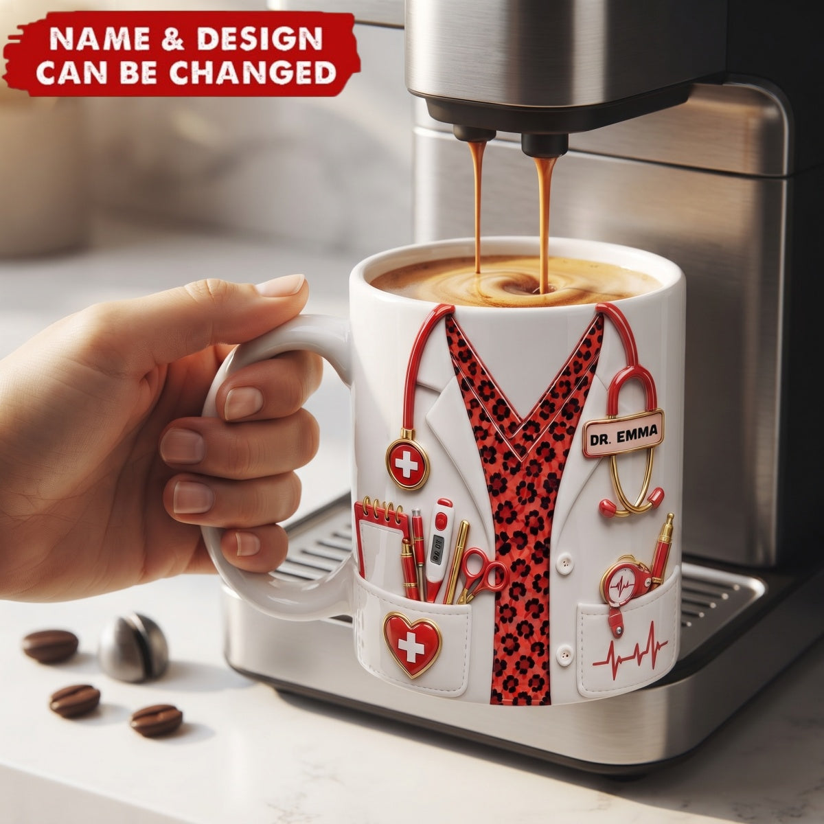 A Dedicated Heart For Healing - Personalized Custom Coffee Mug