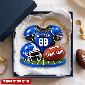 Personalized Football Ornament, Custom Team Christmas Keepsake, Gift For Football Players