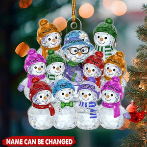 Grandma Hugging Grandkids Pattern Crystal - Personalized Acrylic Ornament