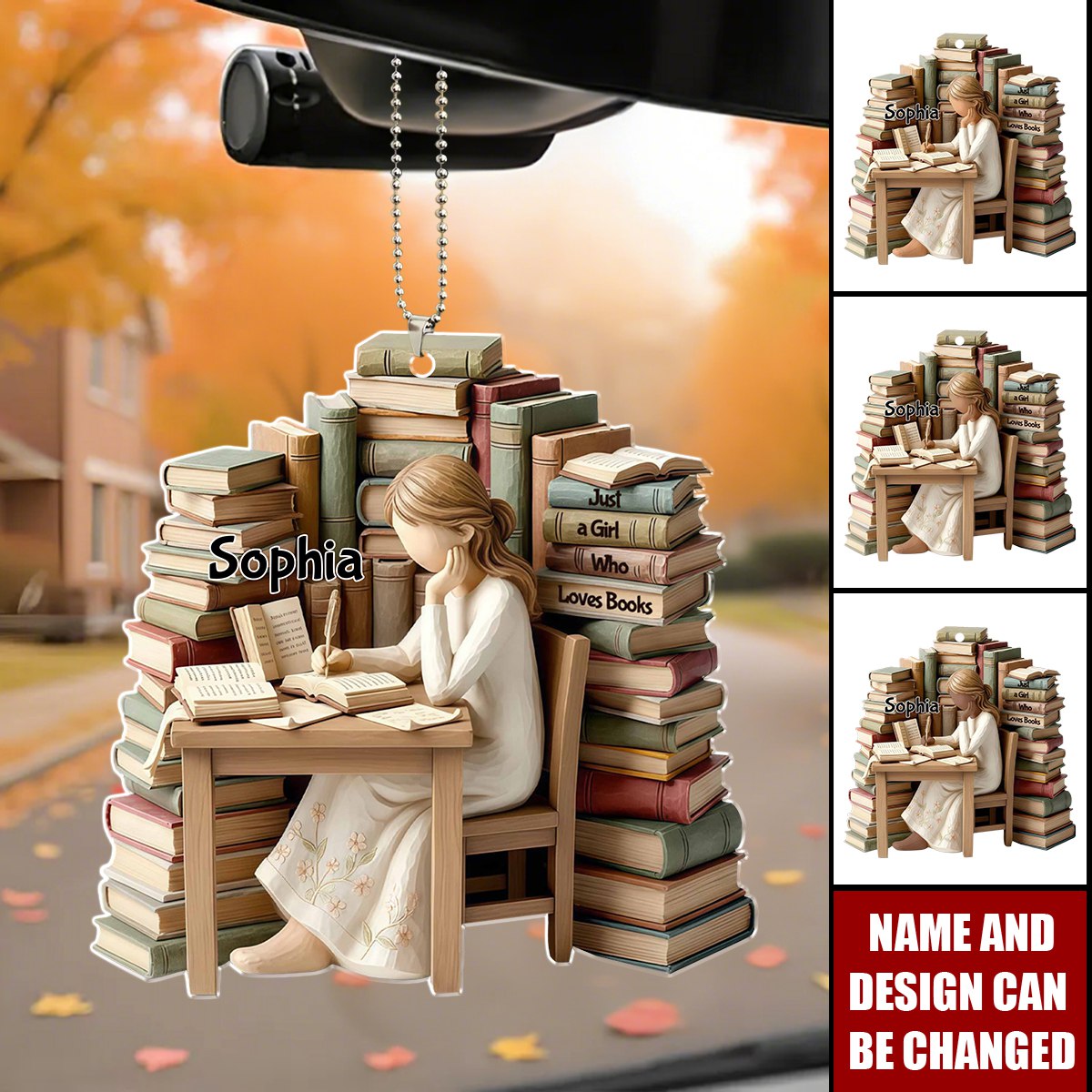 Just A Girl Who Loves Books,Car Hanging Ornament,Gift For Book Lovers