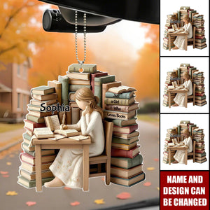 Just A Girl Who Loves Books,Car Hanging Ornament,Gift For Book Lovers