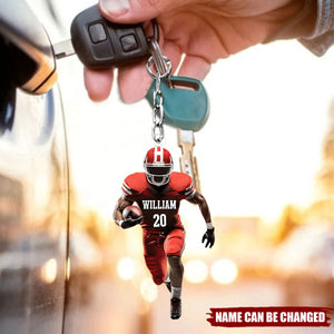Personalized American Football Player Keychian-Gift For American Football Player
