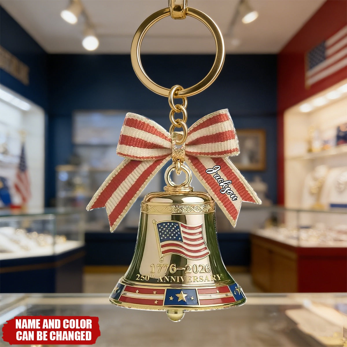 Handmade Liberty Bell Acrylic Keychain: USA 250th Anniversary Commemorative Gift