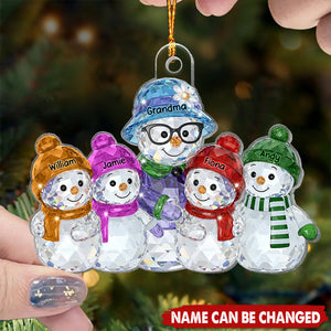 Grandma Hugging Grandkids Pattern Crystal - Personalized Acrylic Ornament