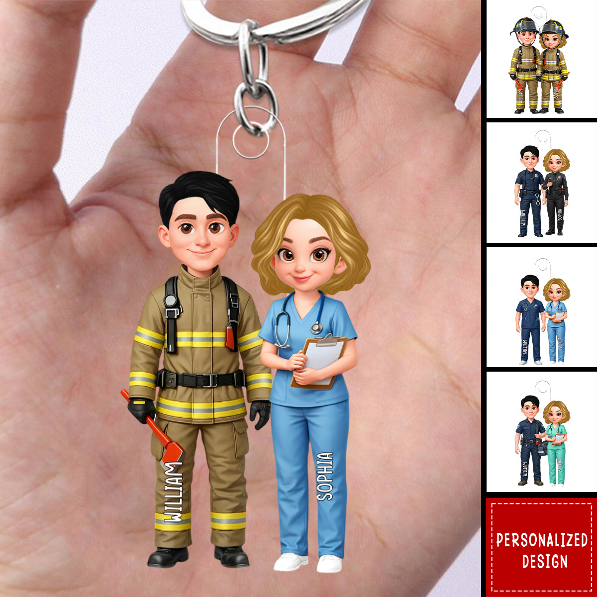 Personalized Acrylic Keychain - My Missing Piece Couple Occupation - Valentine's Day Gift for Him, Gift for Her