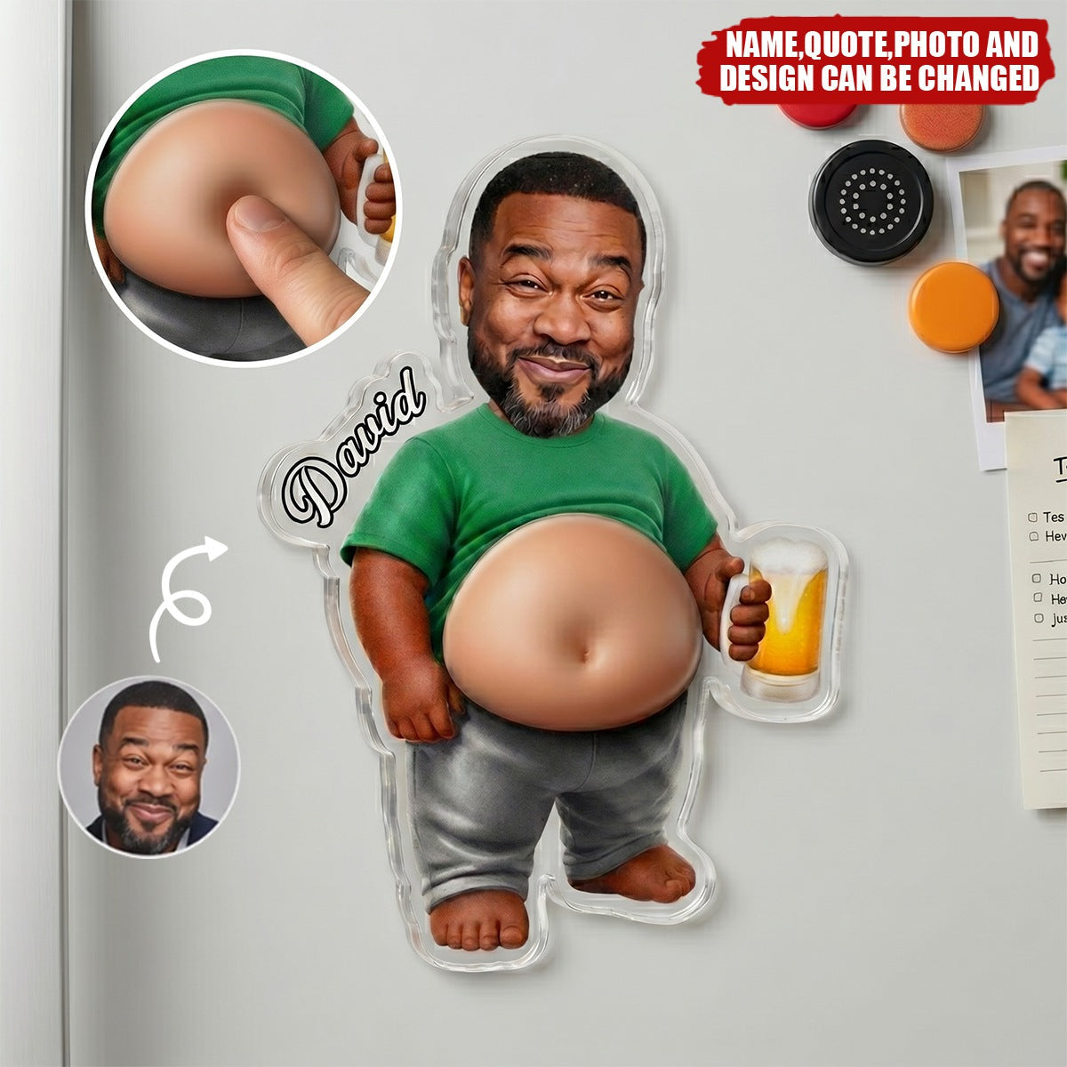 Taste Testing Is a Dad’s Duty - Personalized Acrylic Fridge Magnet, Father’s Day Gift for Dad, Husband, Grandpa