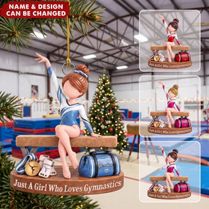 Just A Girl Who Loves Gymnastics – Personalized Acrylic Custom Shape Ornament