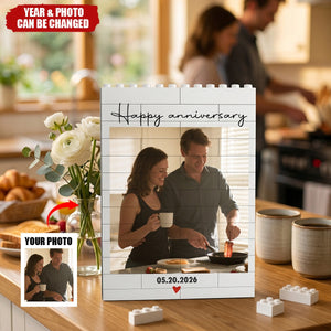 Forever & Always Custom Photo Anniversary Gift For Her, Him - Personalized Building Blocks