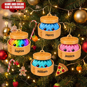 Personalized Christmas Dumpling Ornament – Custom Name Cute Squishy Bao Bun Gift